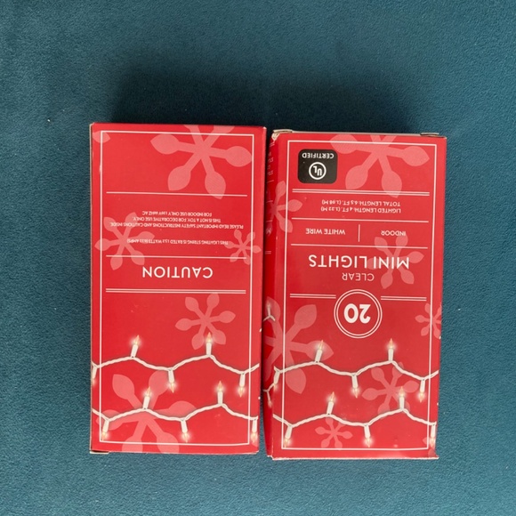 20 Clear Mini Lights w/White Cord String Lights Lot of 2 (two) - Picture 2 of 2